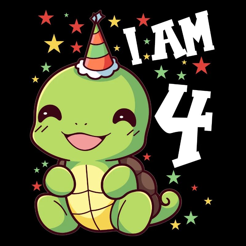 Ich bin 4 Schildkröten Schildkröte 4. Geburtstag