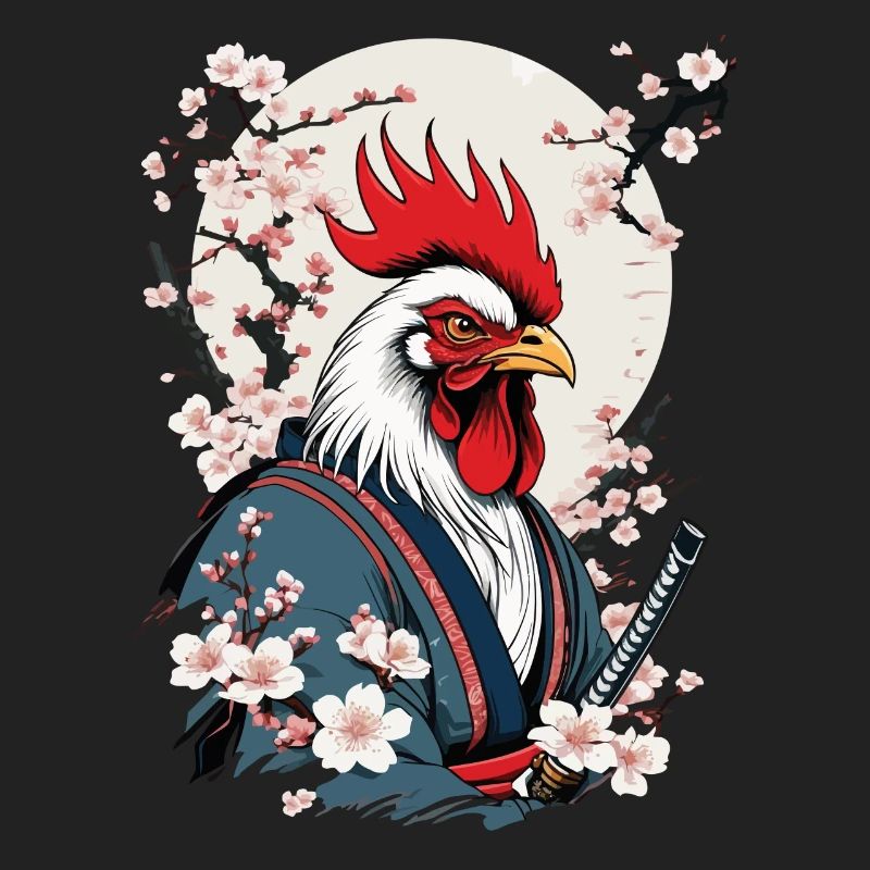 Vintage Hahn Samurai Ukiyo-E Style Design