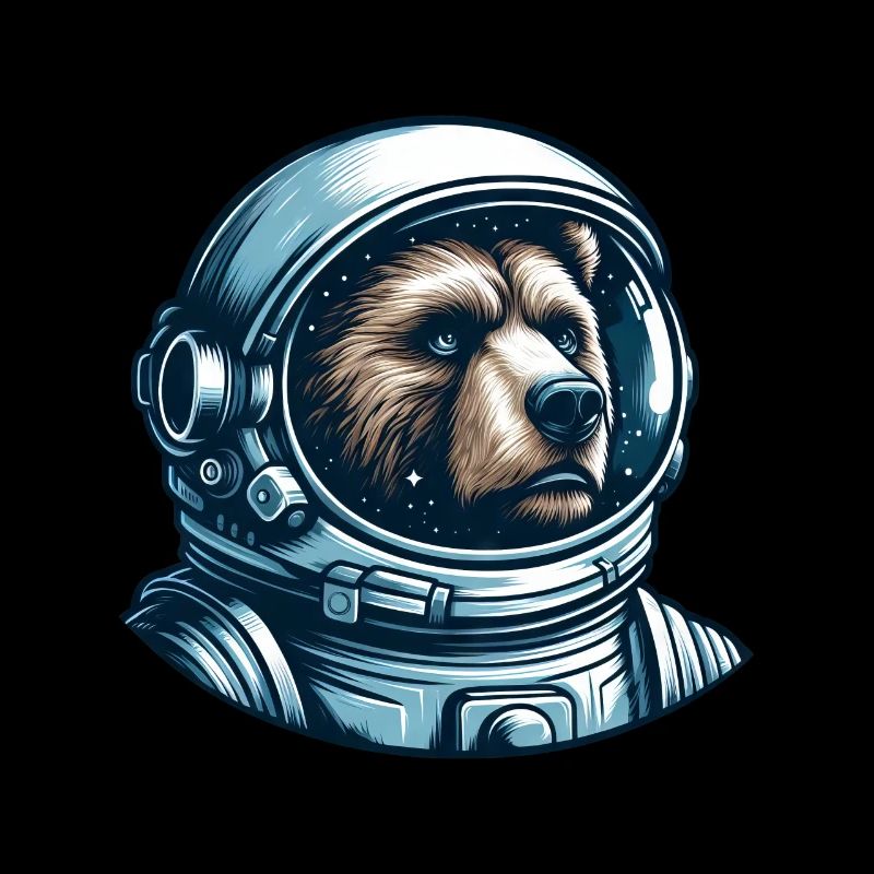 Pensive bear in outer space