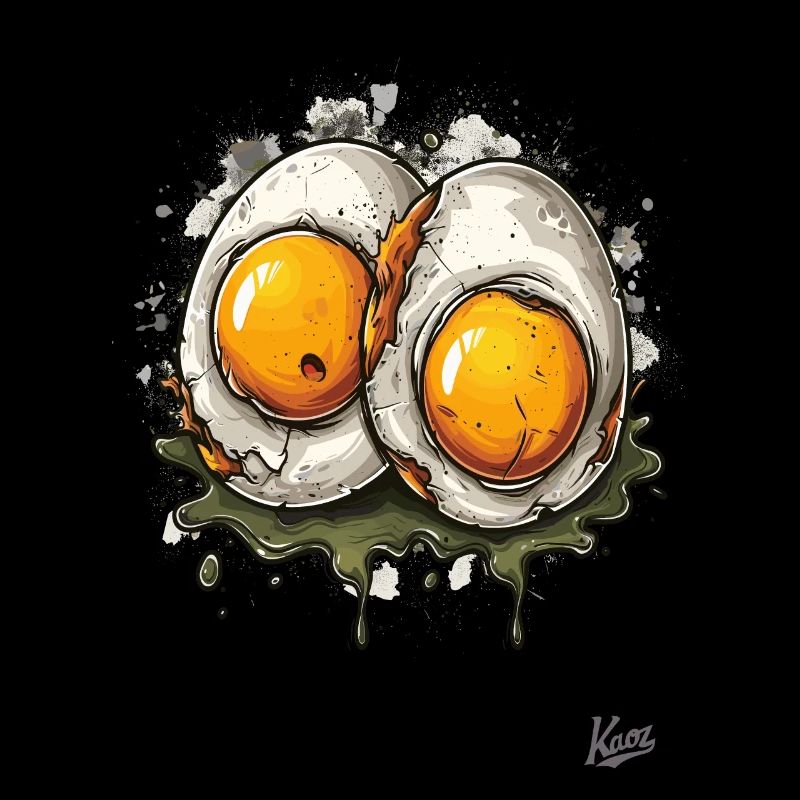 Fried eggs, 2 times boiled disgusting egg