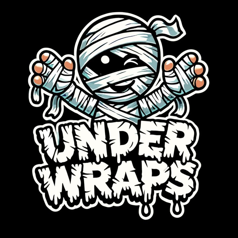 Halloween Shirt with Mummies and "Under Wraps" Text