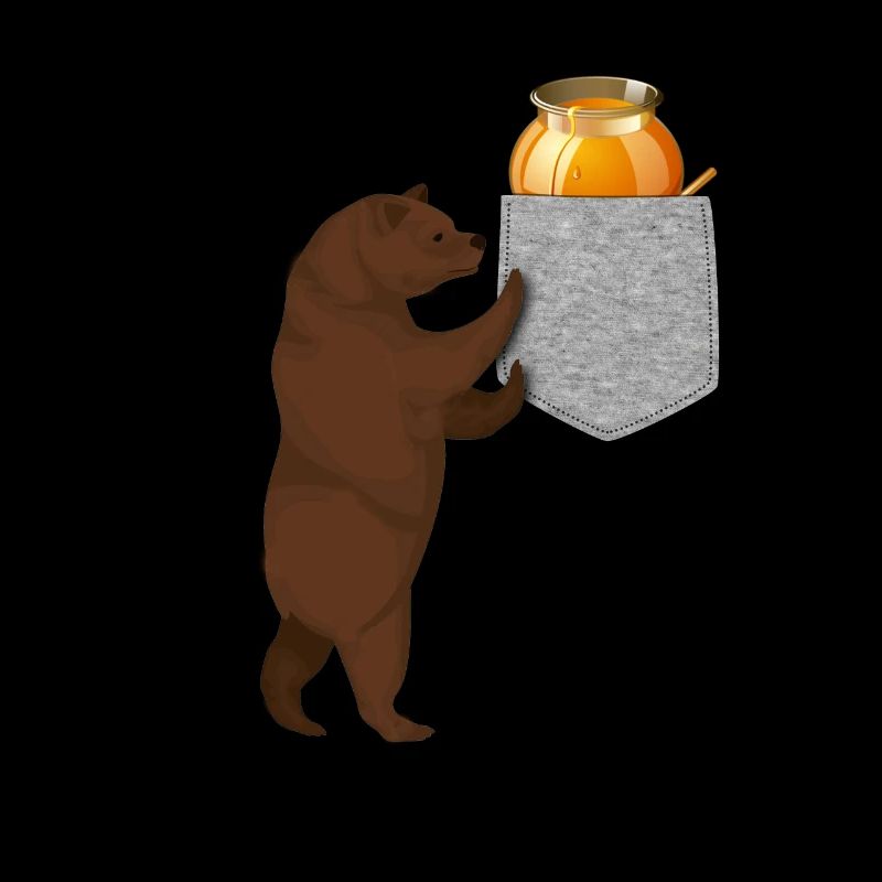 Bär greift nach Honigfass in Ihrer falschen Tasche