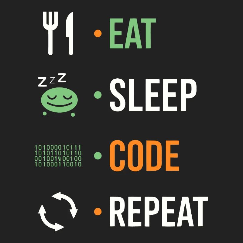 Manger, dormir, coder, répéter.