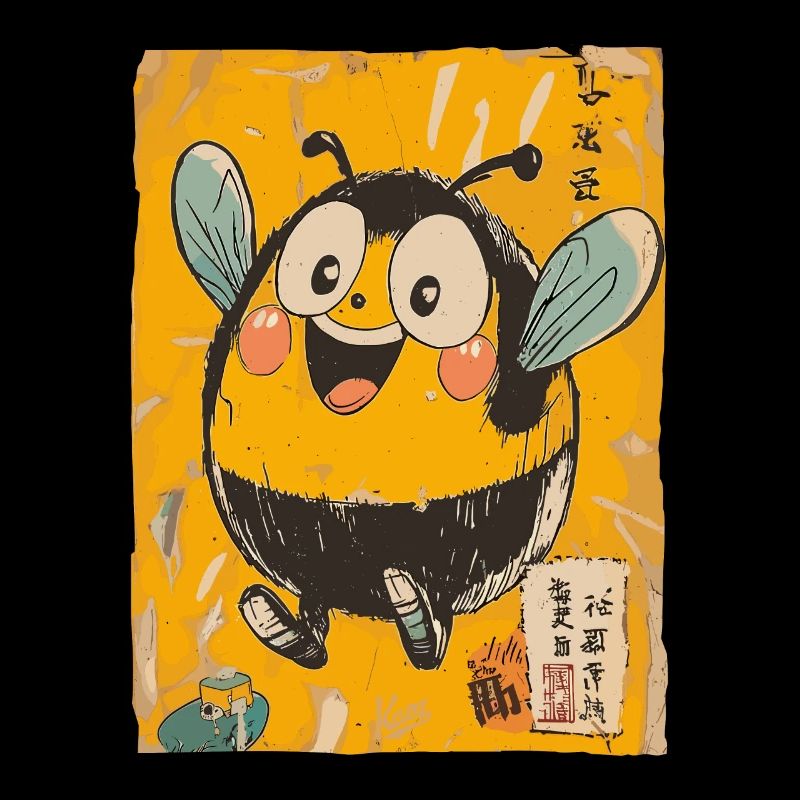 Cheerful chubby Japanese bee