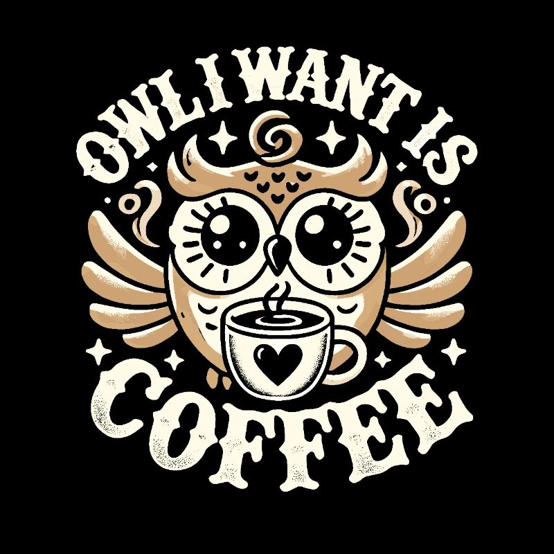 Eule Ich will Kaffee