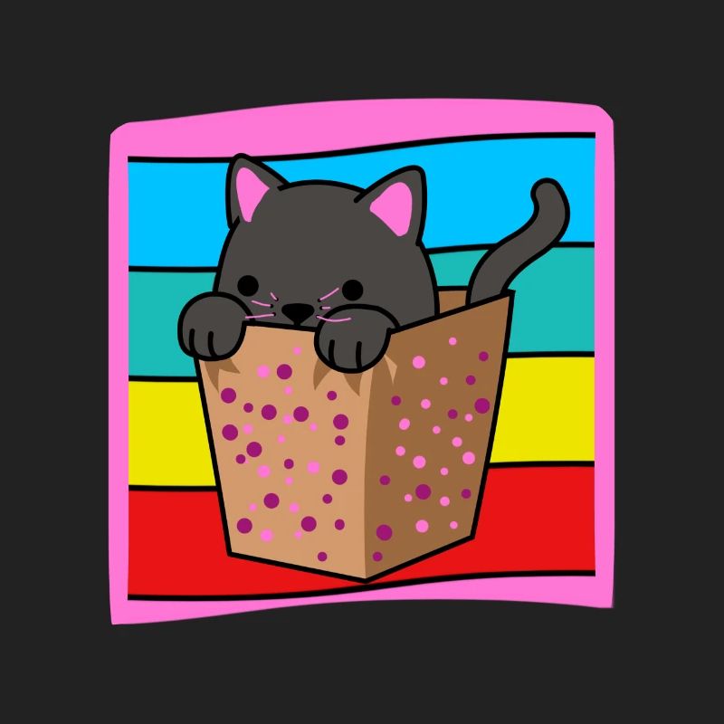 Chat dans une boîte