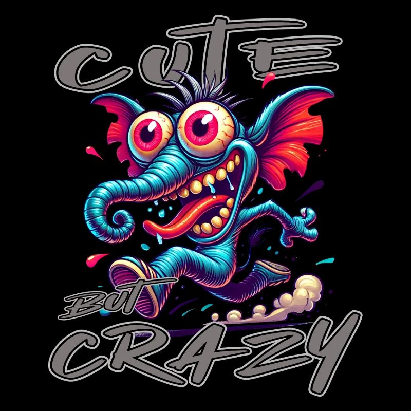 Cute but Crazy Elefant Comic Stil