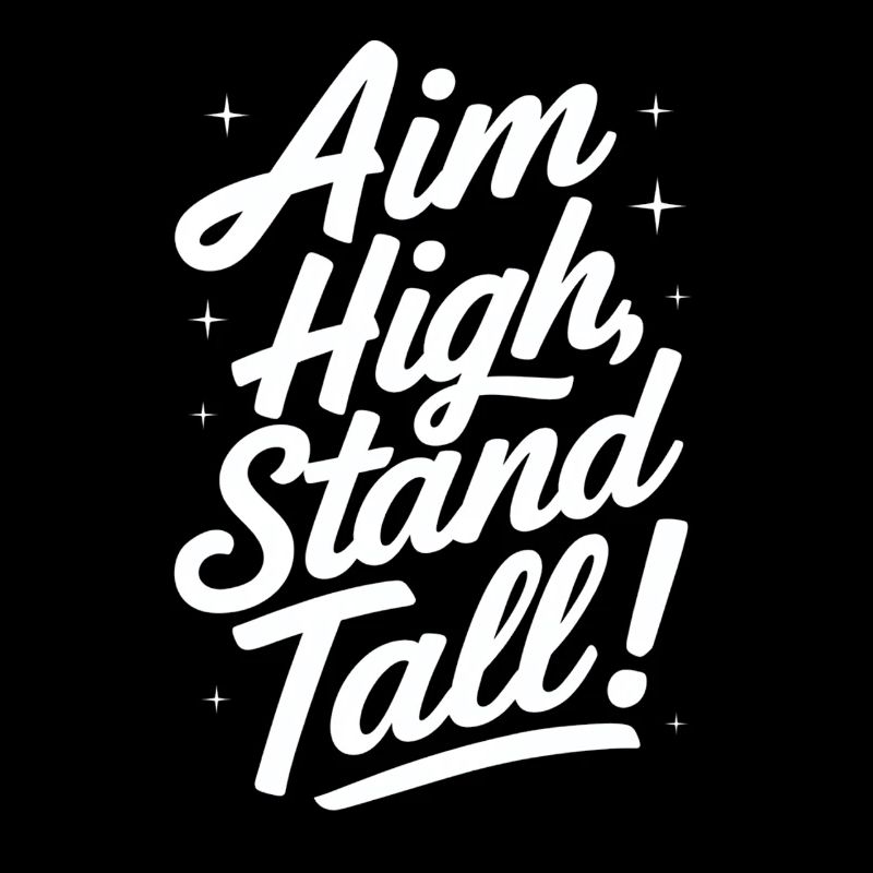 Aim High Stand Tall Motivational Message