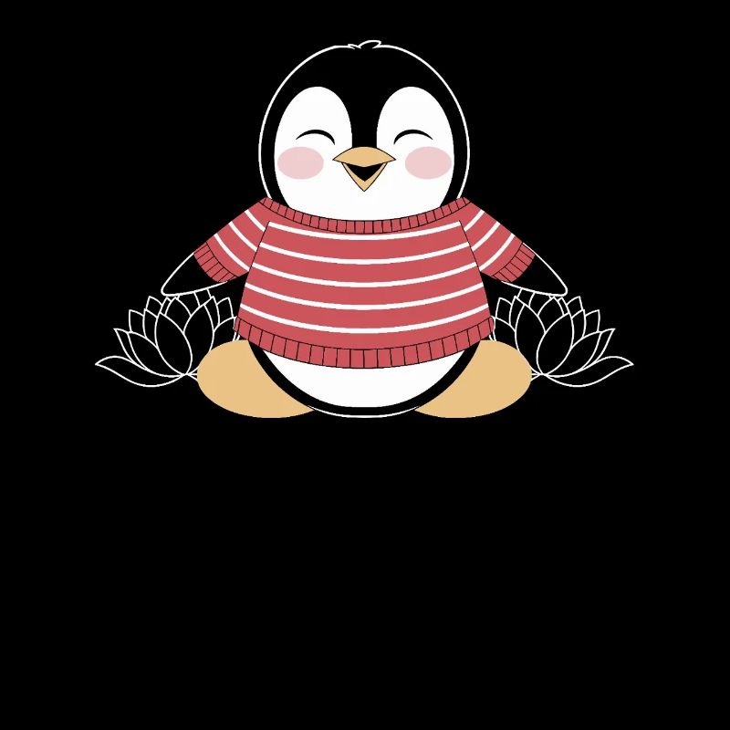 Pingouin méditant en pull rayé