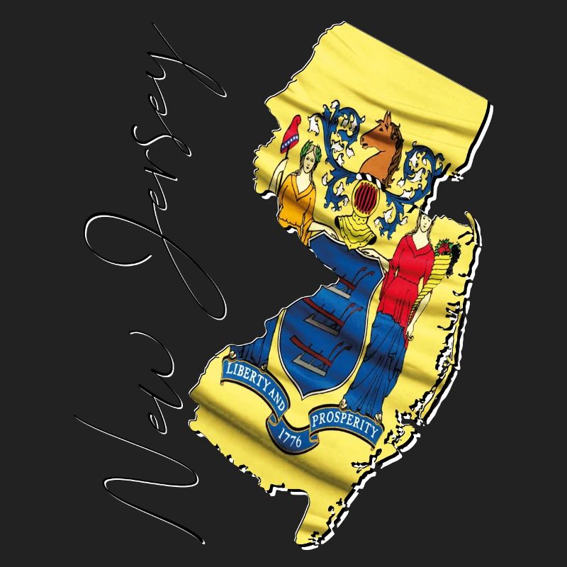 New Jersey (États-Unis) | Drapeau réel | Flag Map Script
