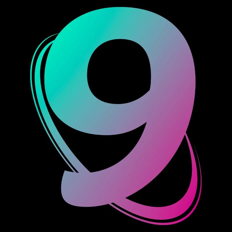 Numéro 9 multicolore