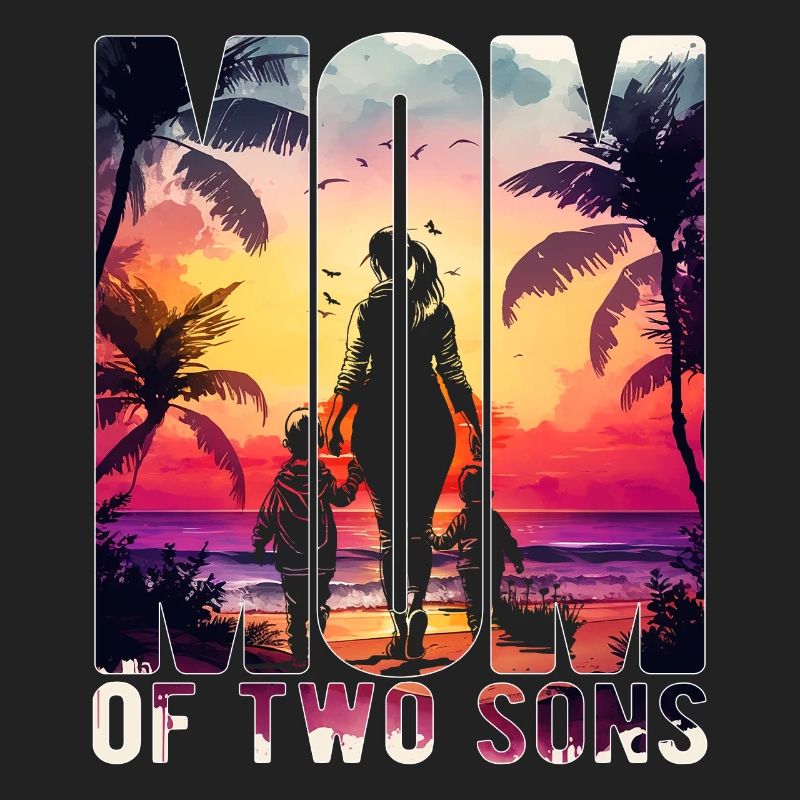 Mutter mit zwei Söhnen Muttertag Strand Mama Kind