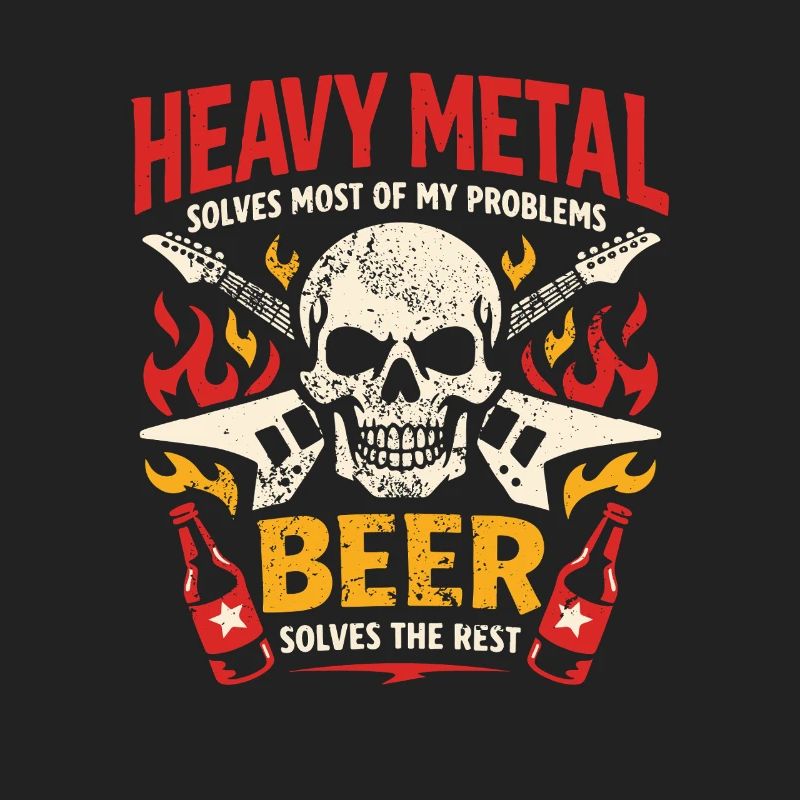Heavy Metal solves my problems - Bier Spruch