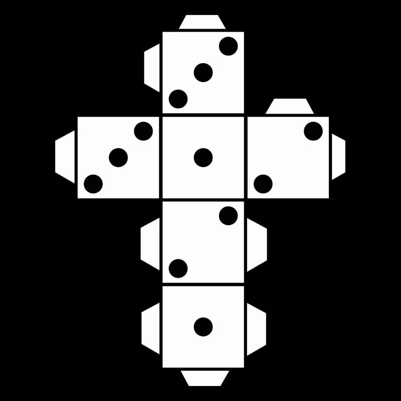 Dice Dice white dots eye fold folding cut
