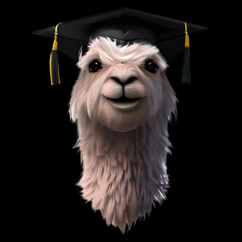 Schulabschluss Bachelor Absolvent Alpaka Studium