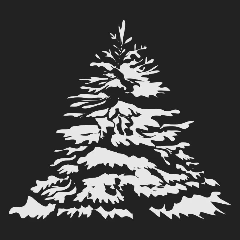 schneebedeckter Christbaum oder Tannenbaum