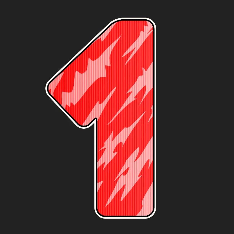 Number 1 Red Pattern - First