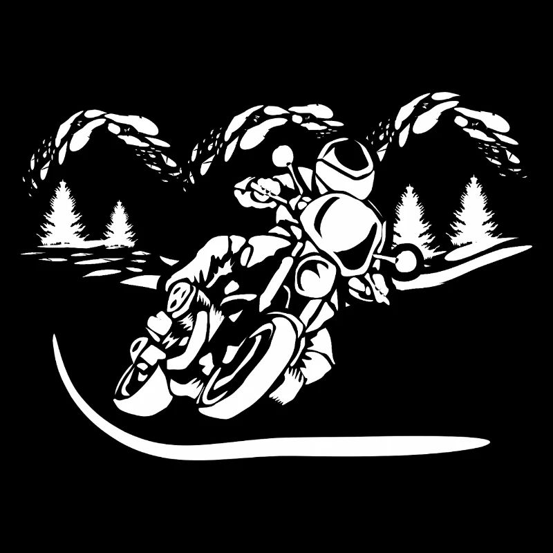 Silhouette de Moto Forêt