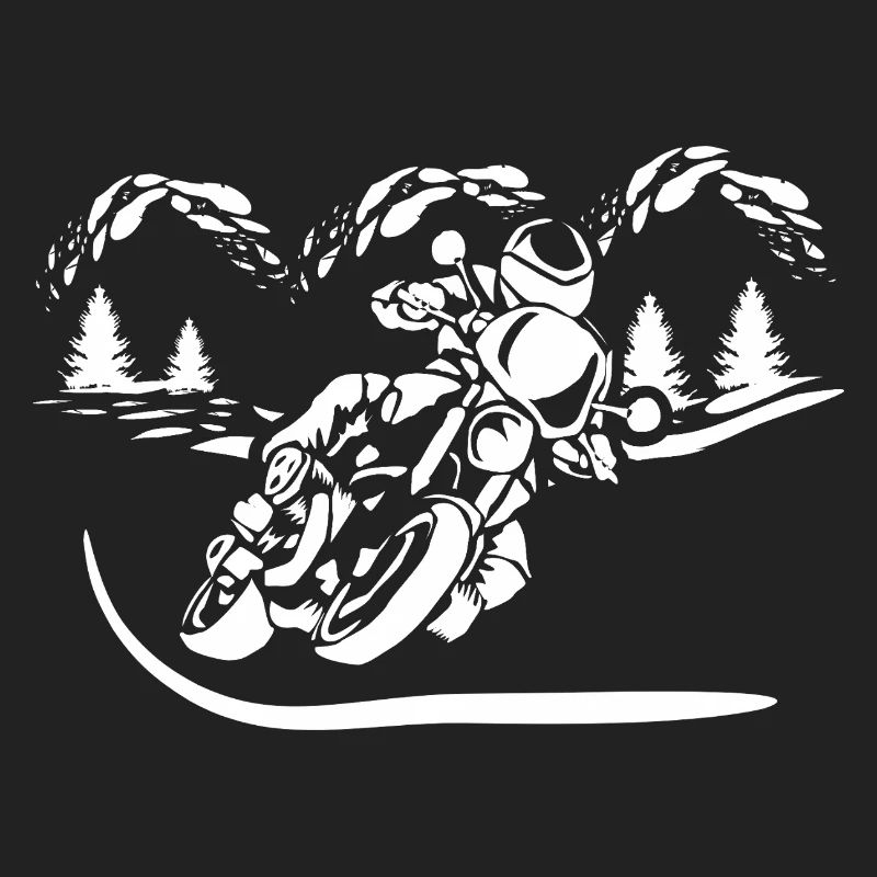 Silhouette de Moto Forêt