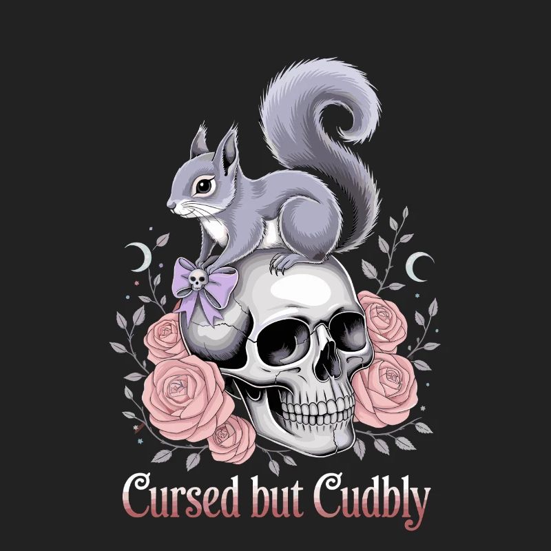  Cursed But Cudbly Gothic Eichhörnchen Schädel