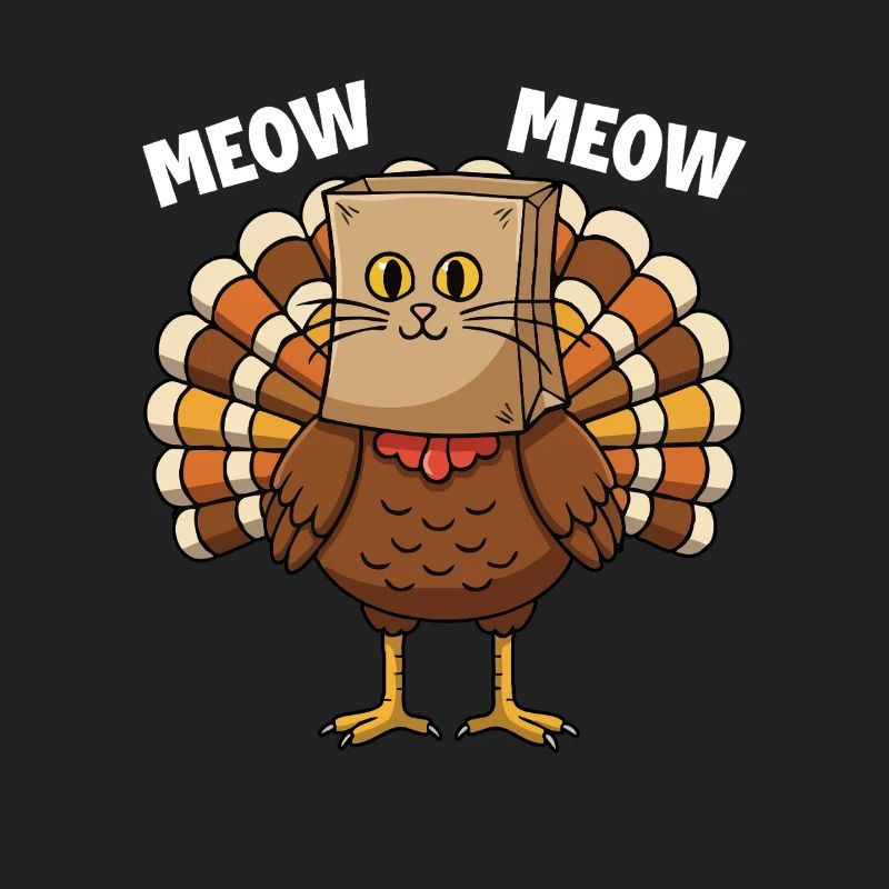 Dinde Chat Thanksgiving Récolte d’automne