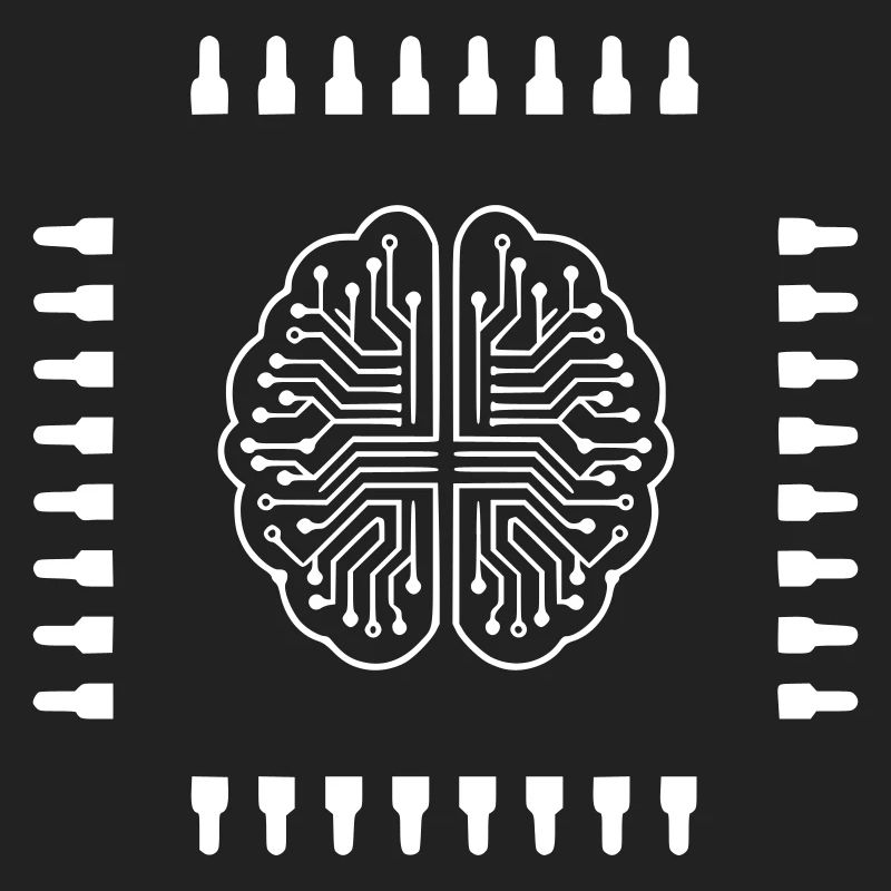 AI Brain Chip Processor Tech Vector