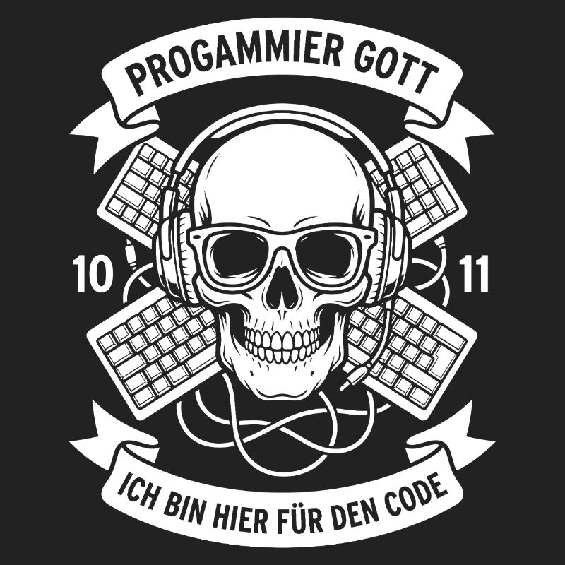 Code Schädel mit Kopfhörern