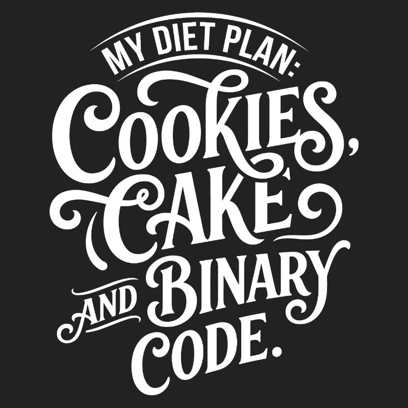 Cookies Cake Binary Code Design