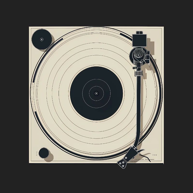 Minimalist Turntable Beige