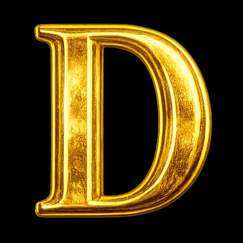 Goldenes D Monogramm