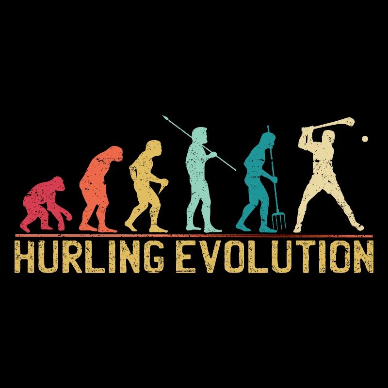 Conception de silhouette d'évolution de hurling