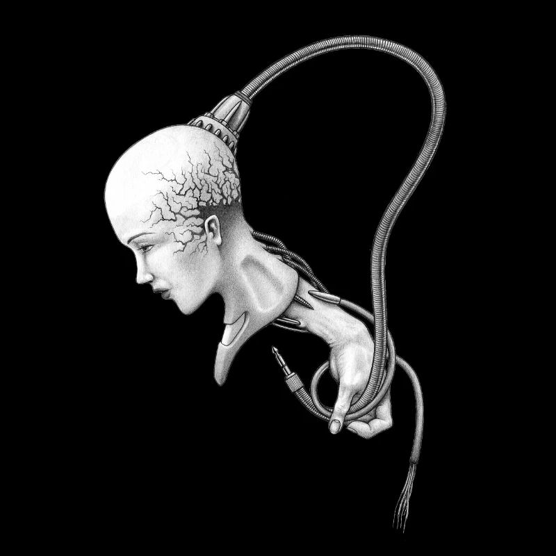 biomechanisches mädchen wird kontrolliert