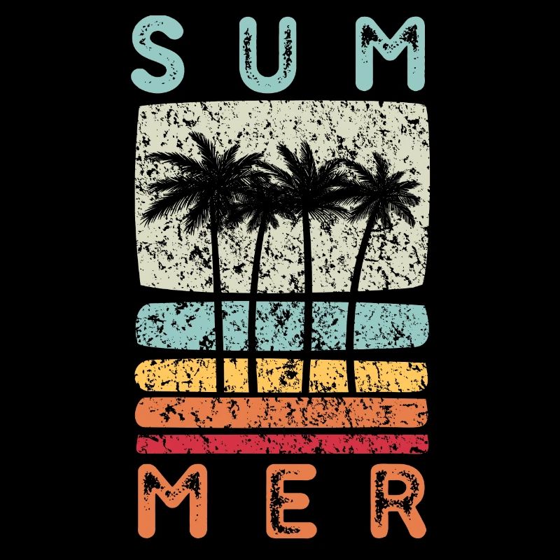 Retro summer palm tree