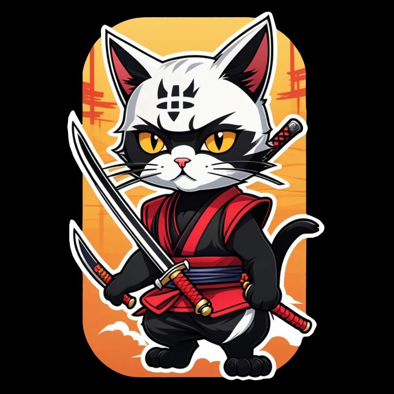 chat ninja - chaton samourai