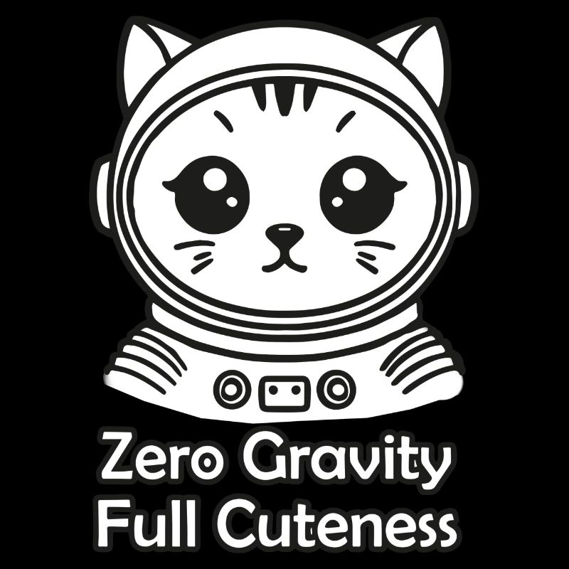 Chat de l’espace - Gravité zéro, design entièrement mignon