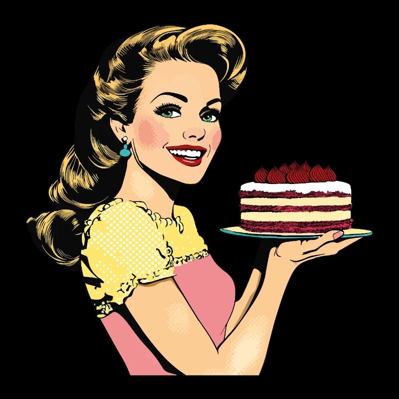 Cuisson Gâteau Cuisson Reine Cuisson Fée Boulanger Pop Art