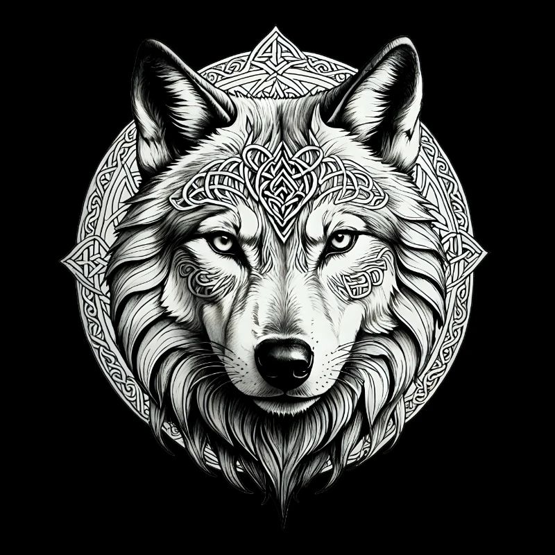 Wolf with Celtic Knot 01