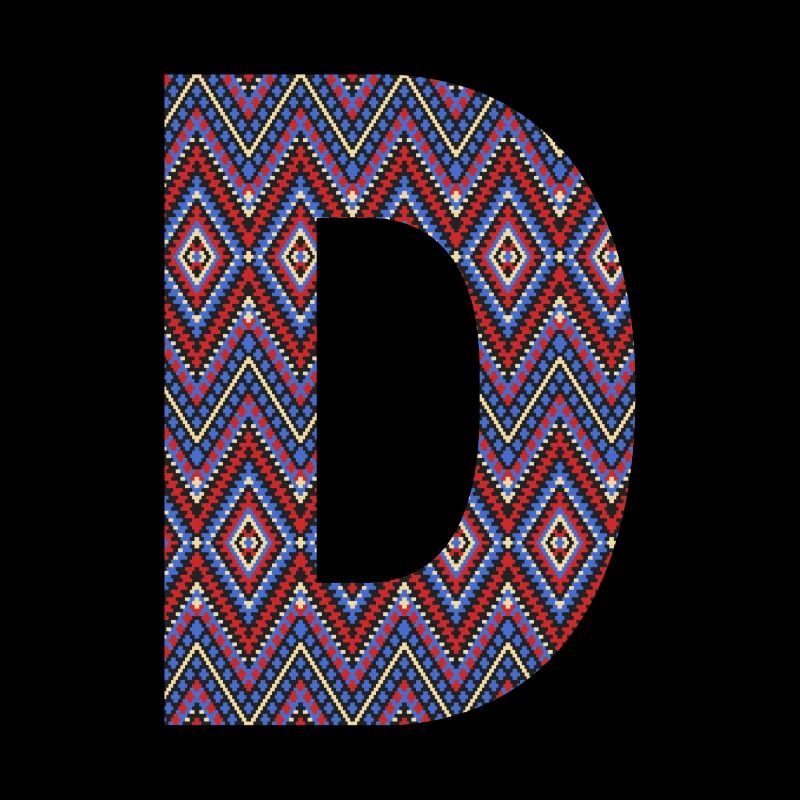 Monogram Letter D- geometric pattern