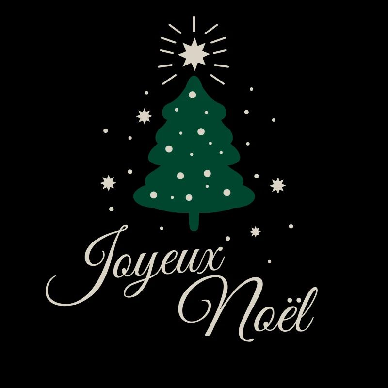 Minimalist fir tree with refined silver text