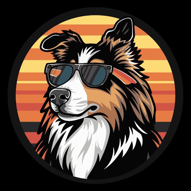Border Collie Hund Cool Comic