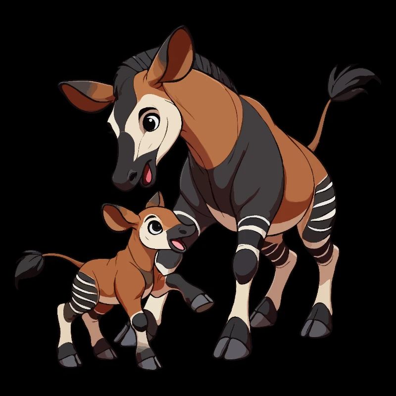 Okapi Mutter und Kind