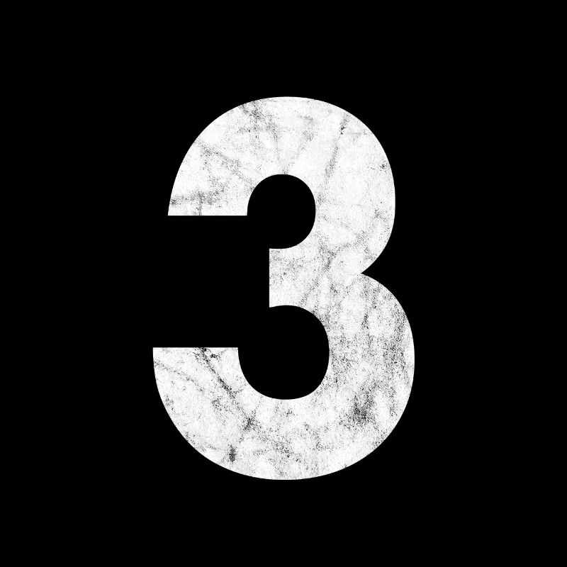 Zahl 3, Nummer 3, 3, three, Number three, Drei