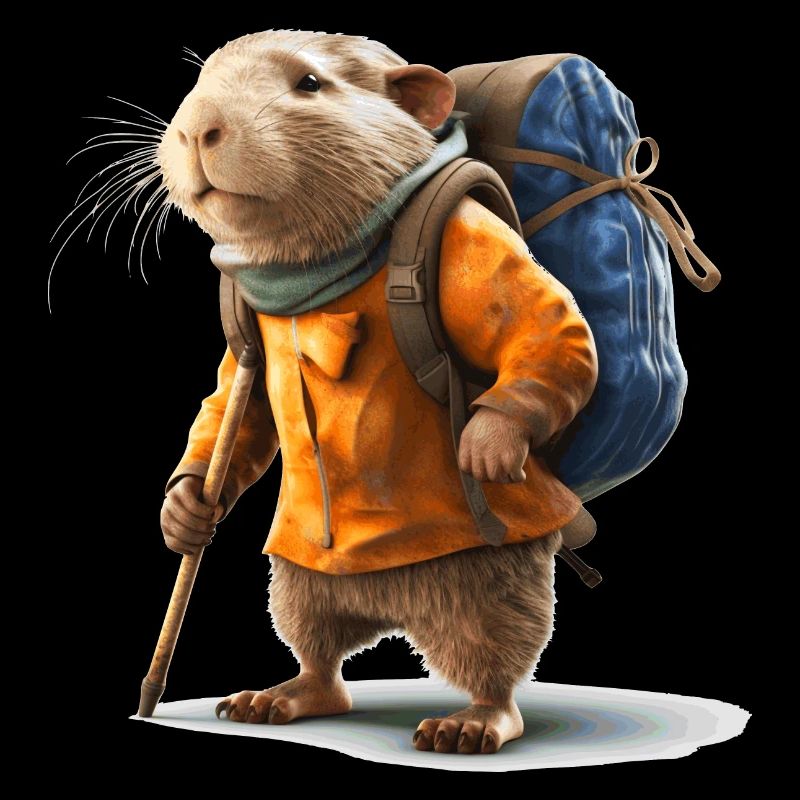 Mole rat is prepared for this hike