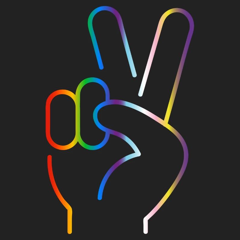 Signe de paix 2 doigts progrès fierté drapeau couleurs