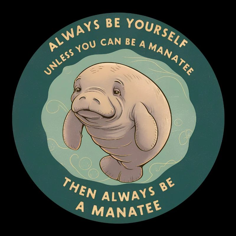 Sei Du selbst oder sei ein Manatee Lebensweisheit
