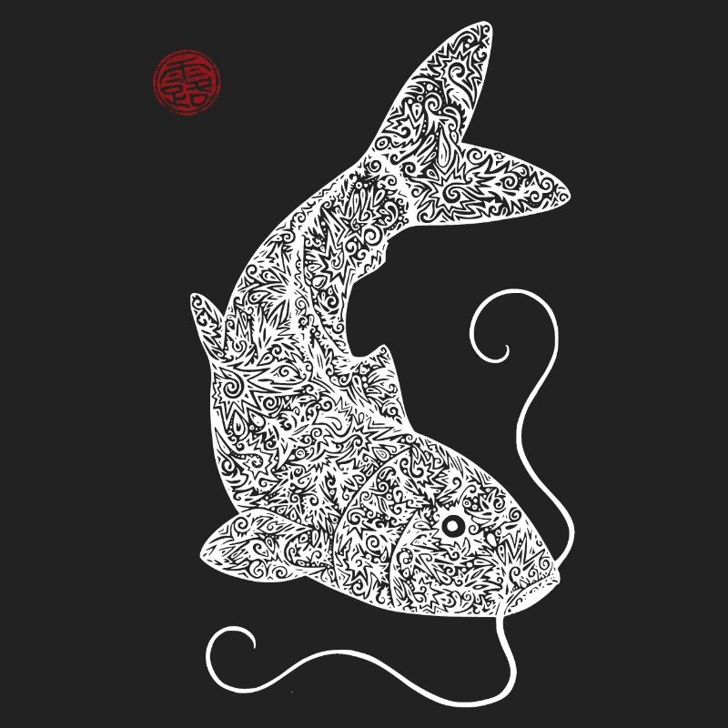 Koi Carp Pattern White