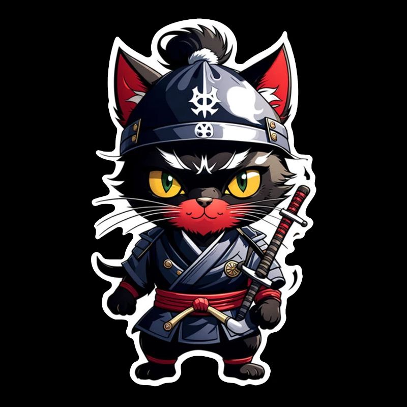 chat ninja - chaton samourai