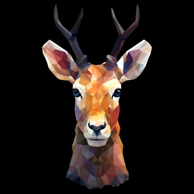 Deer and Roe Deer Polygon Art Design