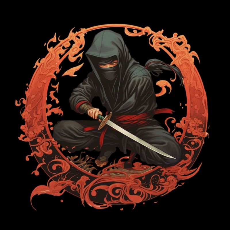 Ninja with samurai sword