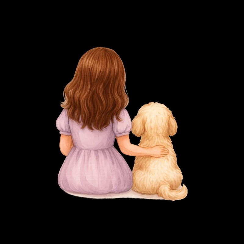 Kleines Mädchen mit Hund